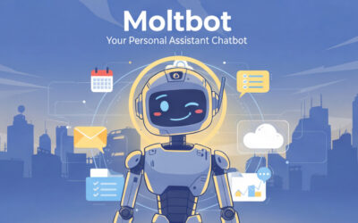 Beitragsbild Moltbot mit Foto vom Bot und 6 Anwendungsfall Icons